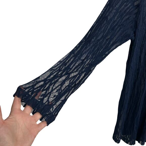 Romantic Glam Sheer Mesh Jacket Picadilly Fashions Navy Dark Feminine Size SP - Picture 4 of 5